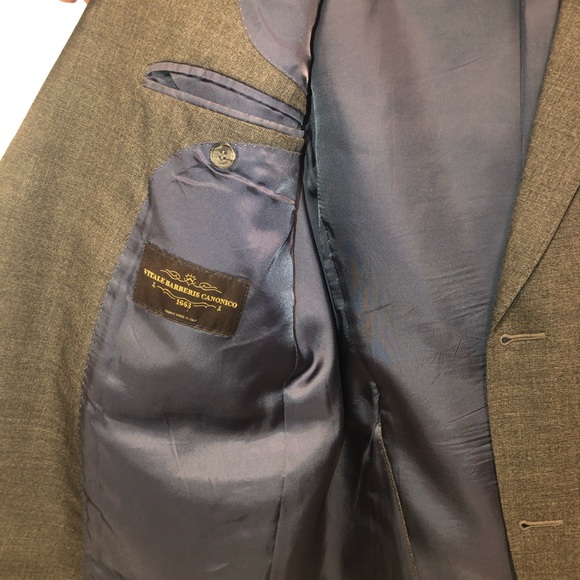 Wool Suit 38R Gray Vitale Barberis Canonico Italy - Picture 4 of 5
